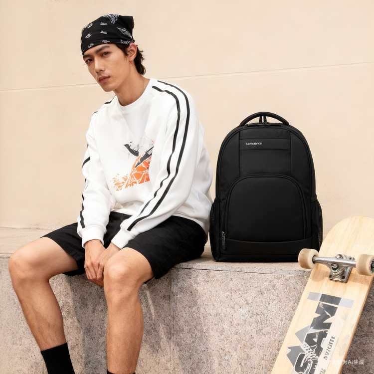 新秀丽 双肩包男时尚休闲背包高端商务大容量电脑包36B10