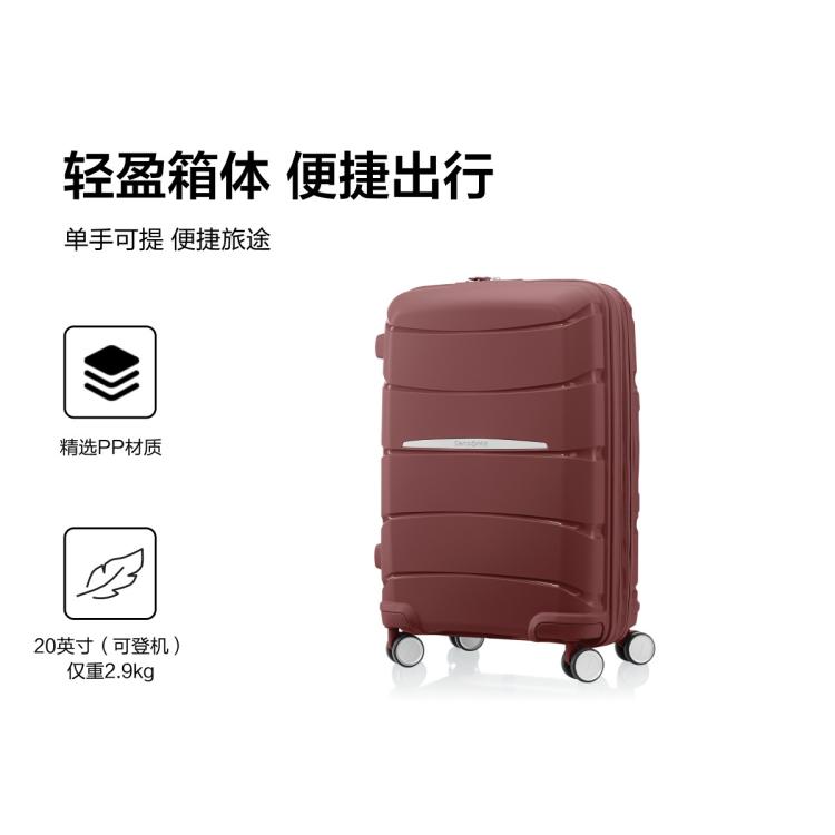 新秀丽 【轻便抗压】都市商务风大牌拉杆箱轻量通勤出差旅行箱 QM4