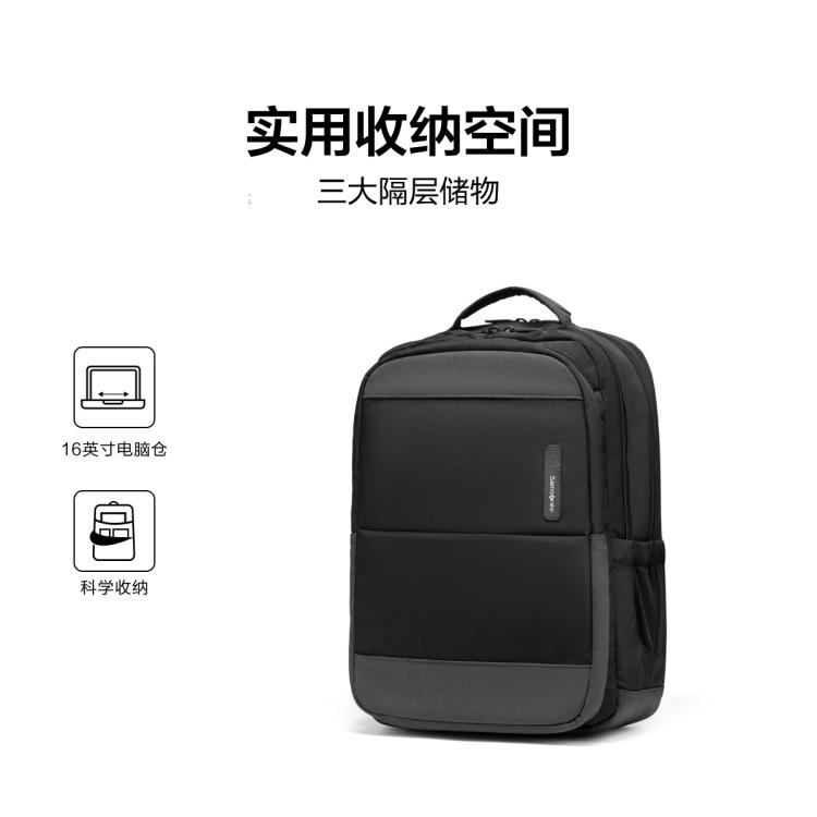 新秀丽 商务背包休闲双肩包大容量电脑包轻奢百搭书包 AN0