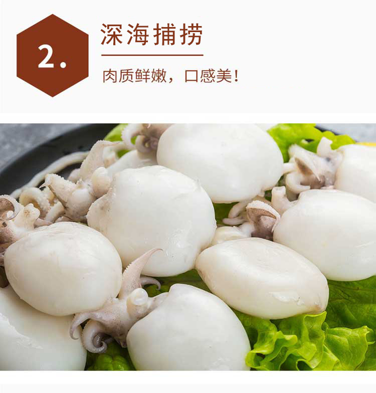 鲜冻花枝墨斗鱼乌贼小墨鱼500g火锅烧烤食材