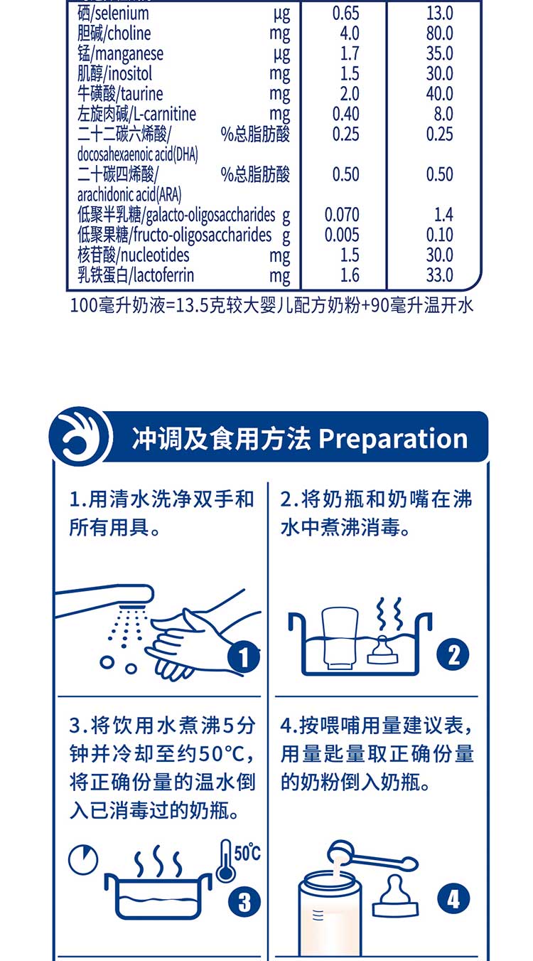 贝因美爱加营养成分表图片