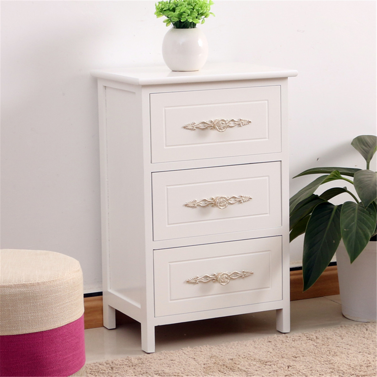 艺柳园现代简约床头柜卧室收纳小柜子 简易斗柜日式储物柜置物柜