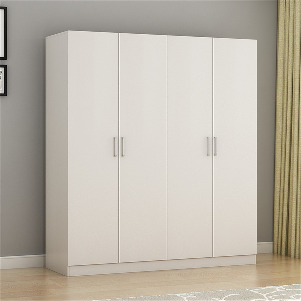 实木板式柜衣柜简易衣柜家用对开门2门3门木质衣柜