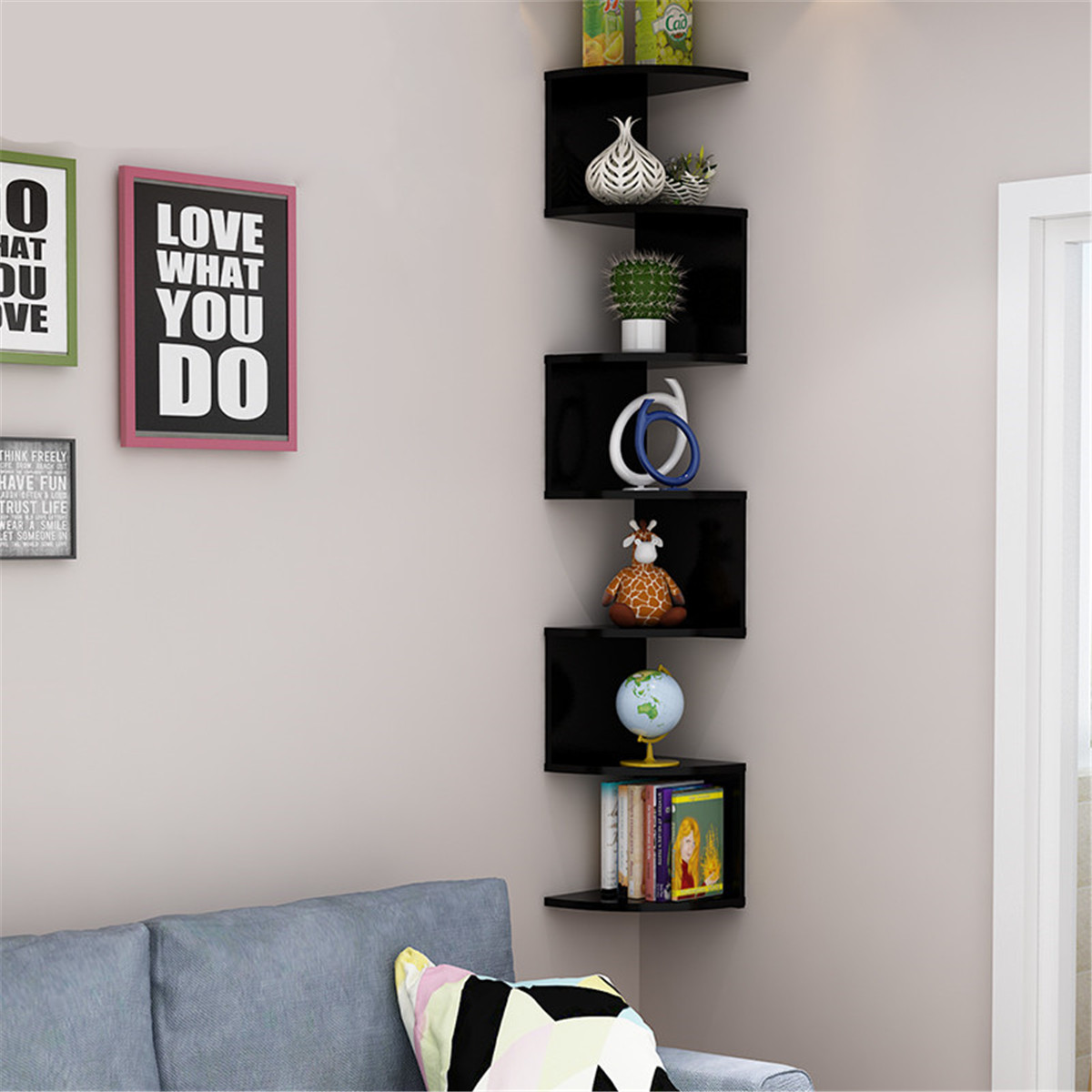 转角置物架墙上墙角书架拐角墙壁壁挂三角多层挂墙隔板