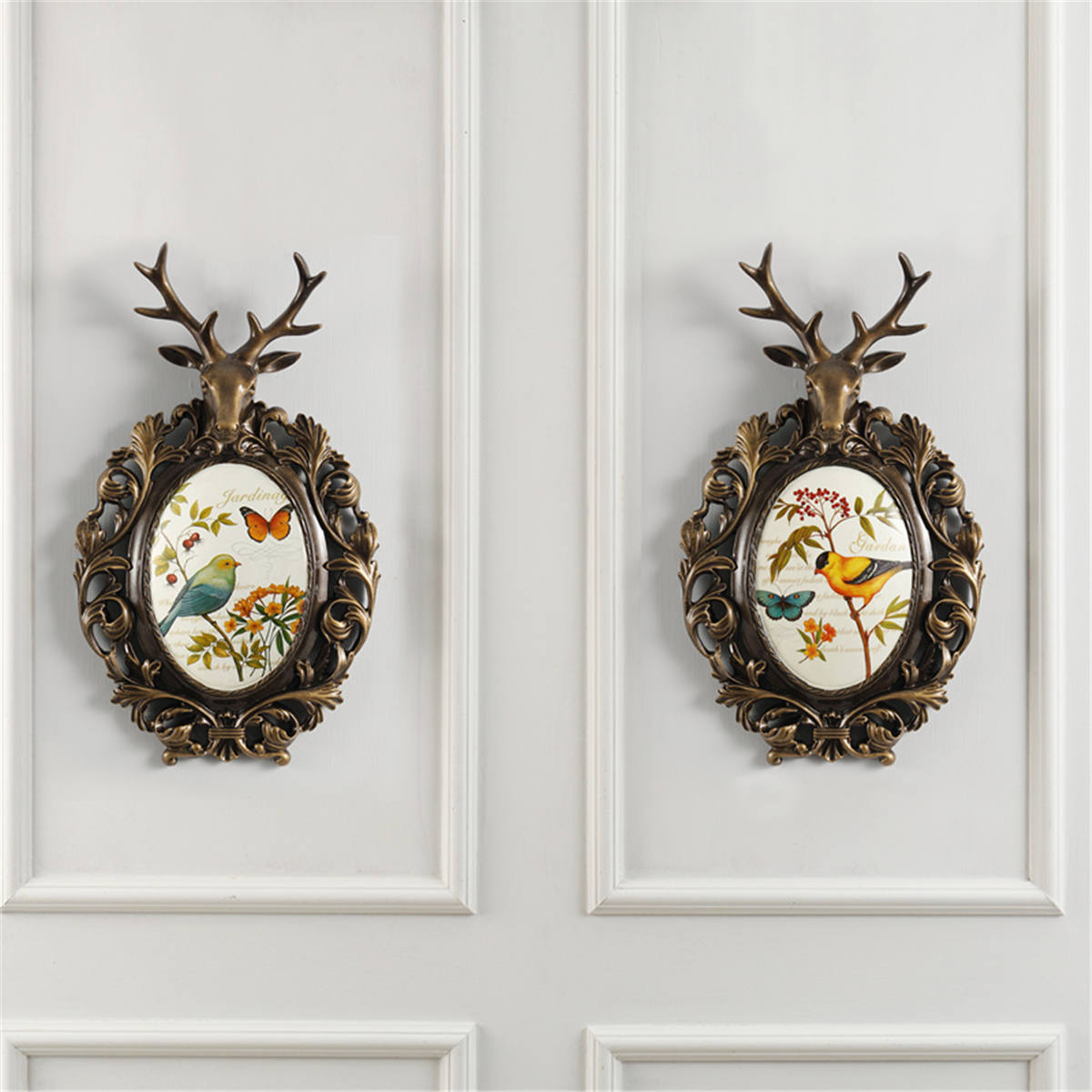 鹿头壁挂客厅墙饰墙壁挂件 欧式美式复古卧室墙面装饰品