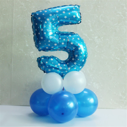 周年庆 周岁生日可爱数字气球小立柱