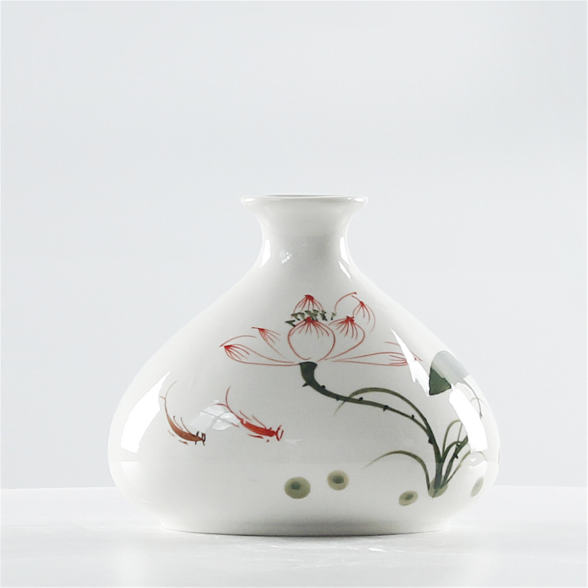 青瓷手绘创意现代新中式陶瓷花瓶客厅电视酒柜玄关家居装饰品摆件