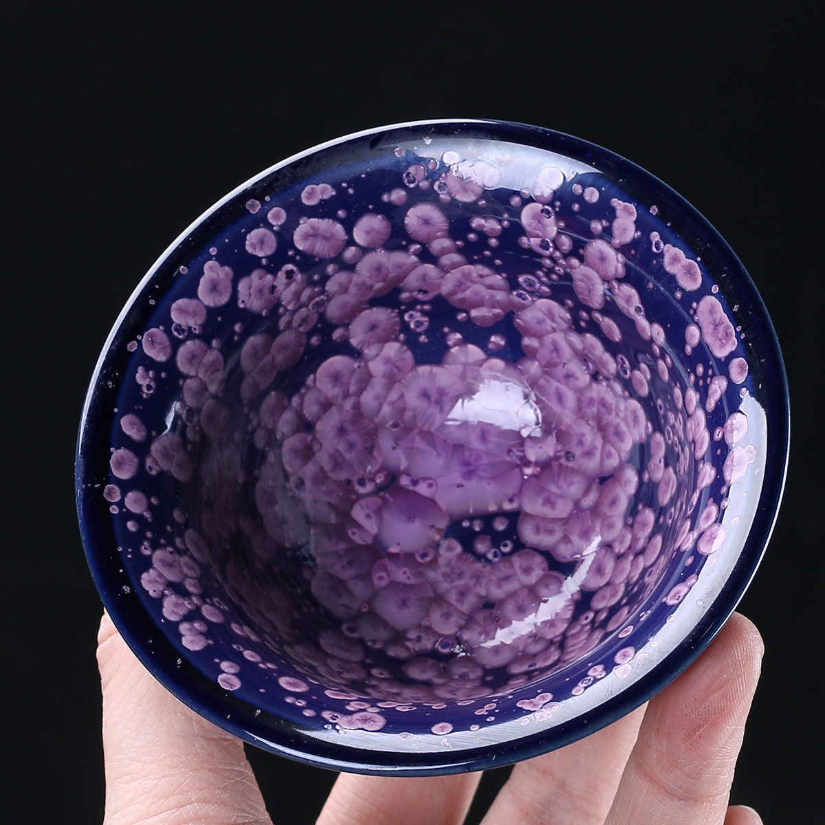 窑变天目釉樱花建盏陶瓷功夫茶具主人品茗杯个性茶杯