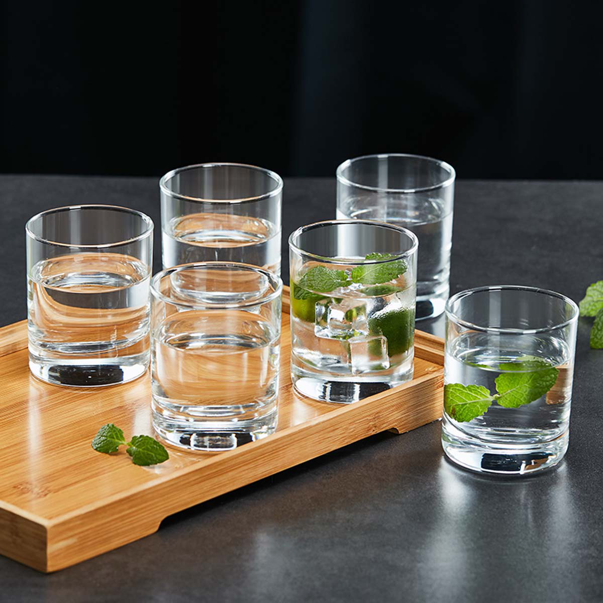 【无铅矮杯】2/6只玻璃杯水杯家用套装泡茶杯牛奶杯洋酒白酒杯