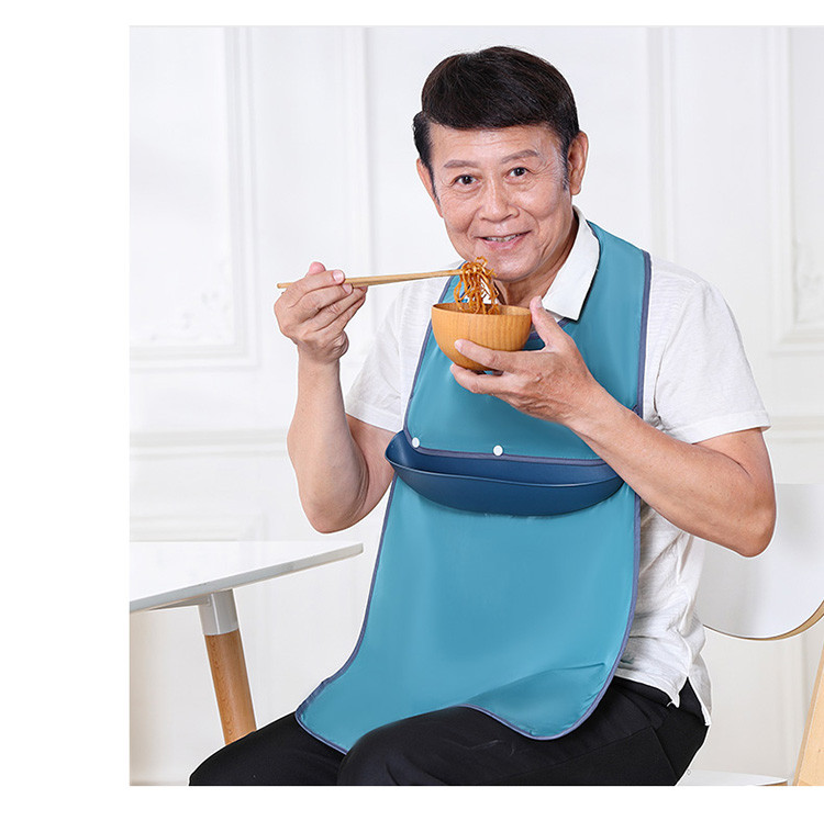 老人吃饭围兜罩衣大人围嘴成人口水巾防水硅胶饭兜老年人兜兜大号