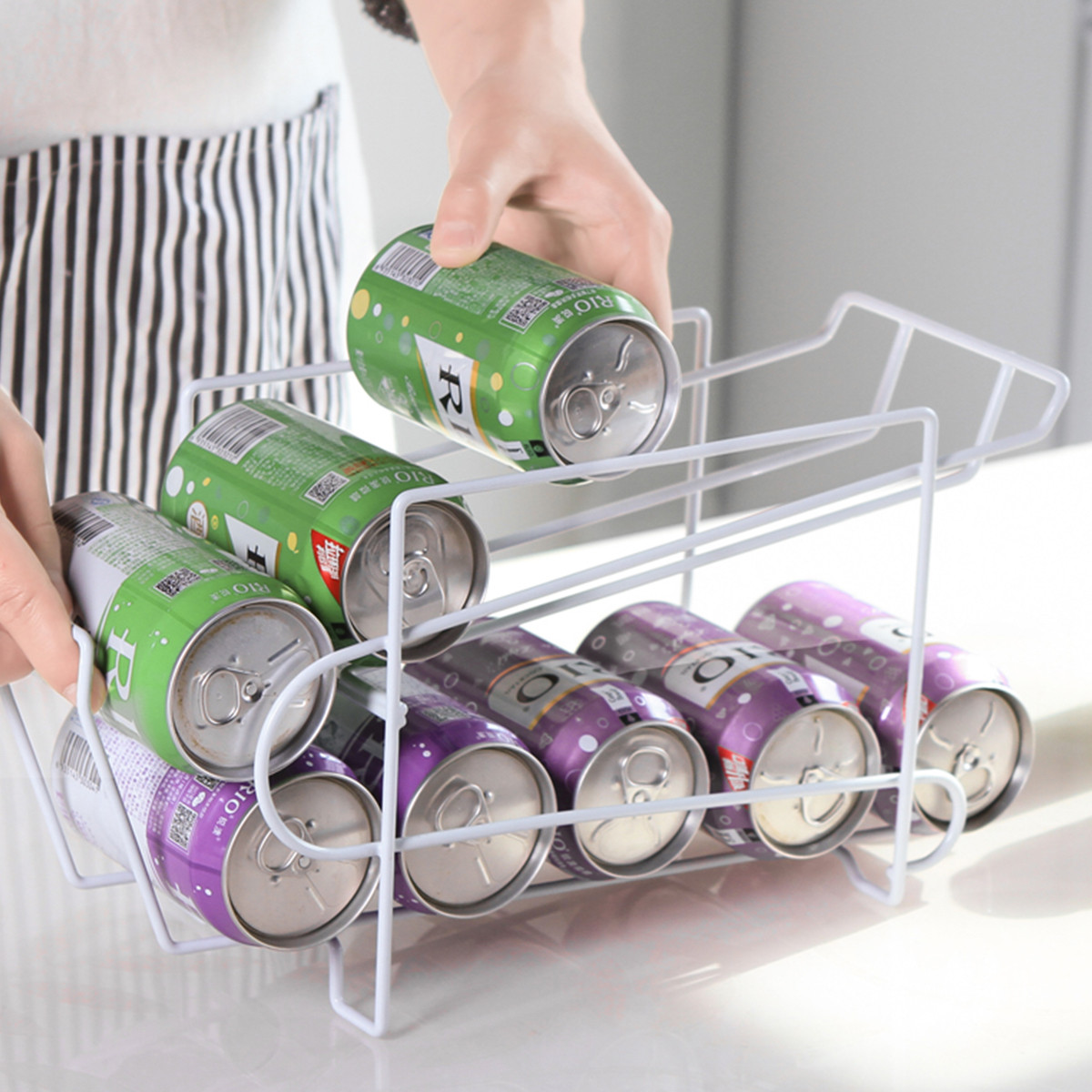 冰箱易拉罐式饮料置物架收纳架双层整理架置物架子饮料架
