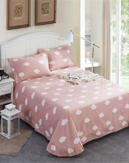 全棉斜纹圆角床单单件纯棉单双人被单多尺寸