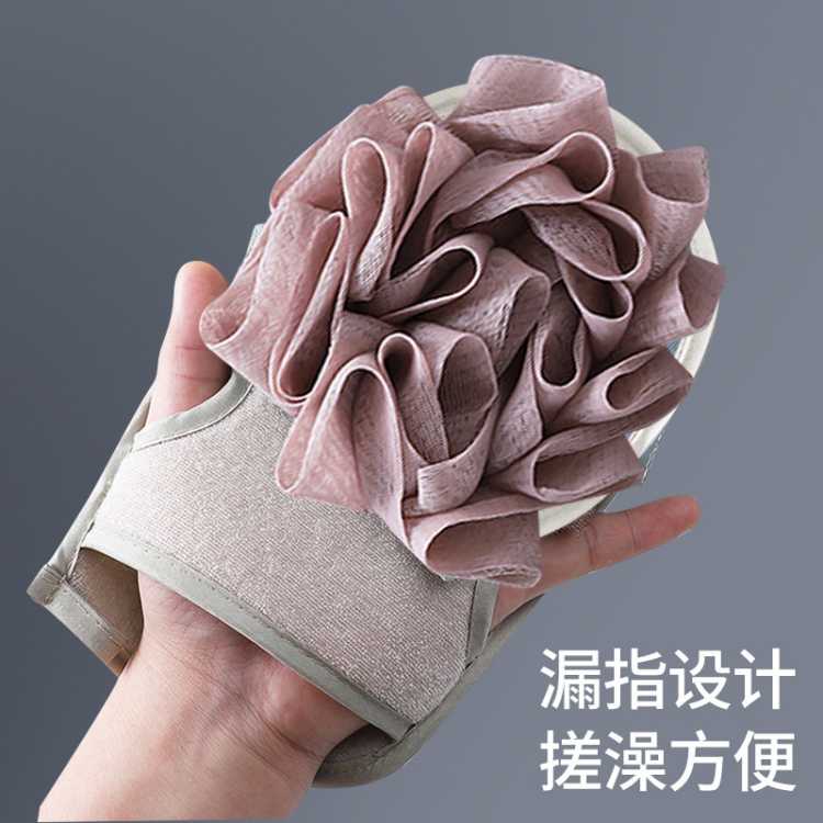 小米妈妈 沐浴球搓澡巾二合一拉背条男女士专用搓泥灰手套一体浴花洗澡神器