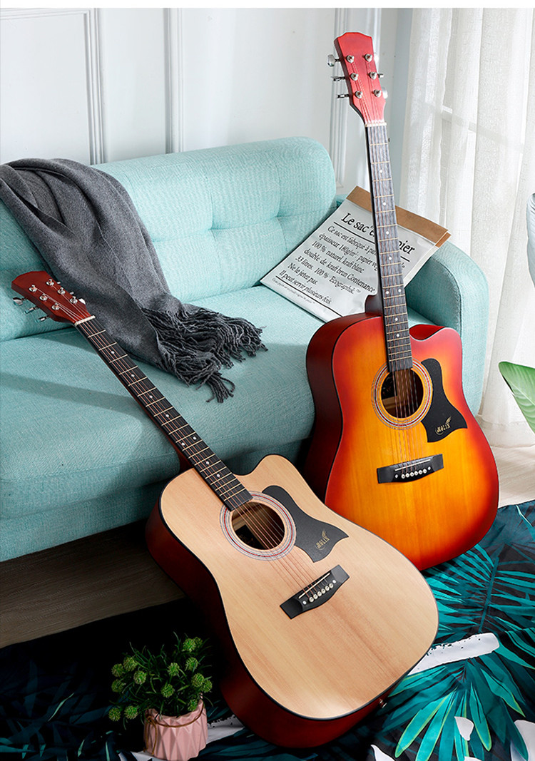 单板吉他初学者男女生新手网红自学生用41寸成人民谣吉它乐器