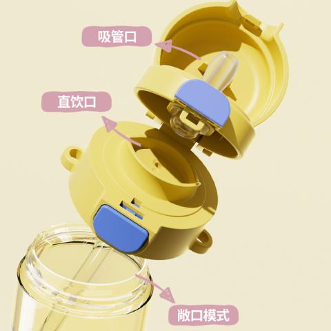 蛋仔派对 儿童卡通蛋仔水杯学生上学用大容量吸管直饮杯高颜值双饮杯 图片 5