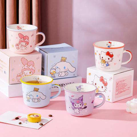 HELLOKITTY 三丽鸥正版授权牛奶刻度杯高颜值杯子可爱陶瓷杯情侣杯 图片 3
