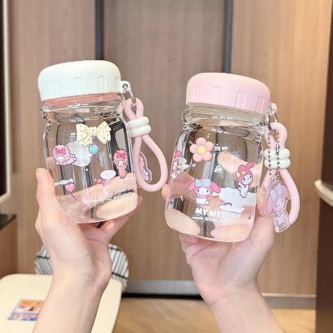 HELLOKITTY 三丽鸥正版授权水杯女生高颜值便携耐高温防爆玻璃杯办公室喝水杯 图片 2