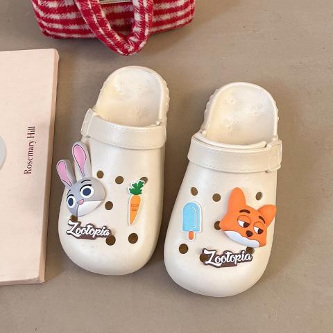 迪士尼 【断码处理】室内拖鞋成人洞洞鞋女夏季卡通朱迪尼克软底包头鞋子 图片 1