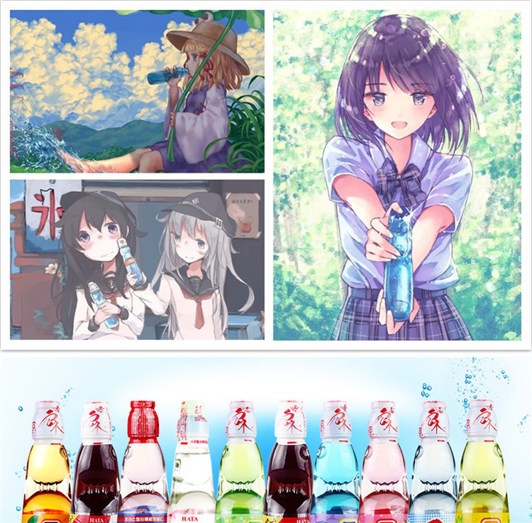 日本哈达弹珠波子汽水六种口味200ml*5
