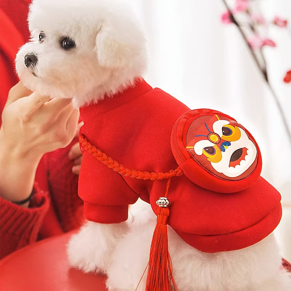 嬉皮狗 小狗狗新年卫衣过年喜庆两脚衣中小型犬秋冬季小猫咪保暖宠物衣服