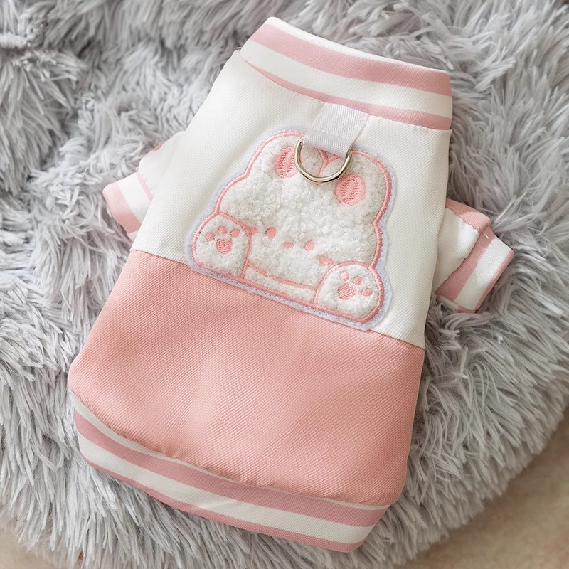 嬉皮狗 大狗狗拼接小熊棒球服棉衣秋冬保暖加厚中大型犬拉布拉多宠物衣服