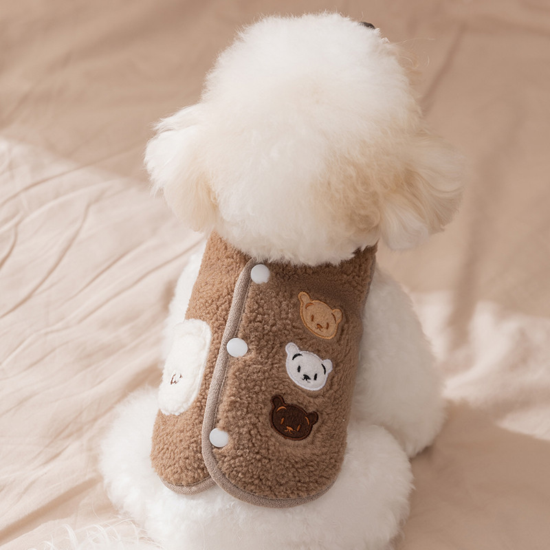 嬉皮狗 小狗狗可爱小熊衣服秋季幼犬比熊泰迪雪纳瑞中小型犬春秋宠物马甲