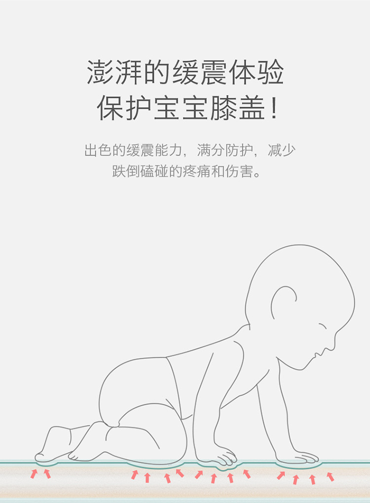 babycare爬行垫加厚可折叠 婴儿宝宝爬爬垫儿童拼接地垫
