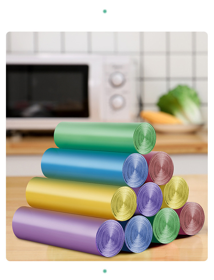 平口式彩色垃圾袋卷装家用商用一次性平口式彩色塑料袋