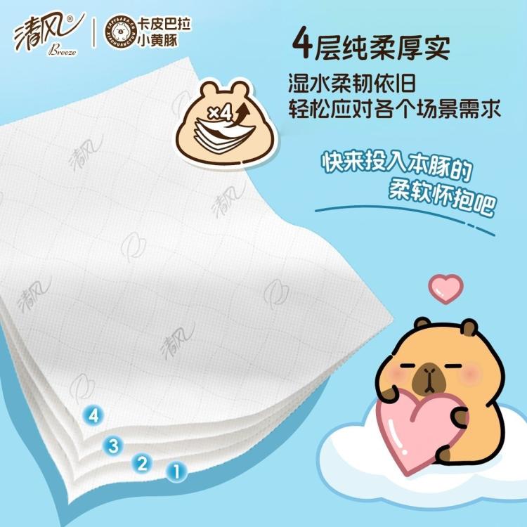 清风 【250抽大码加厚】清风卡皮巴拉抽纸悬挂式纸巾家用挂式手纸 图 5