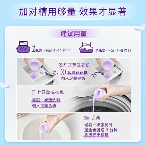 金纺 【衣物护理】金纺防静电多效防护衣物柔顺剂 清新柔顺 860g*2袋 图片 5