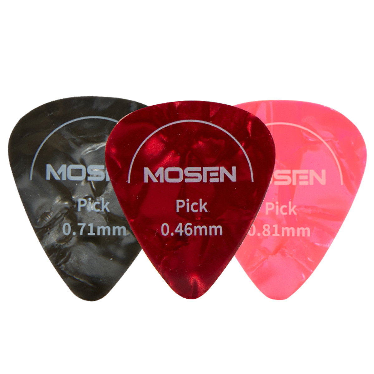 莫森B012/B024吉他拨片赛璐璐材质3种厚度0.46/0.71/0.84mm光面