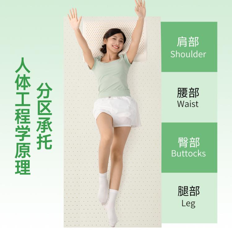 金橡树 95D单人床垫床褥学生宿舍款可折叠泰国进口天然乳胶床垫 漾Young