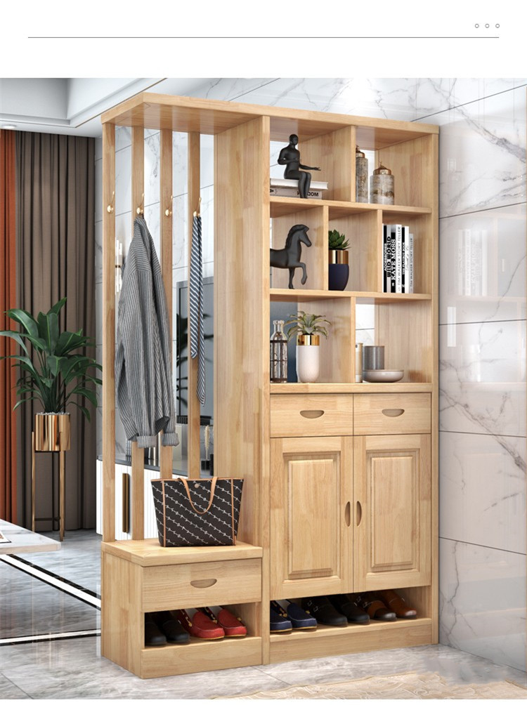 中式酒柜鞋柜一体靠墙带挂衣架玄关间厅柜双面隔断屏风置物架