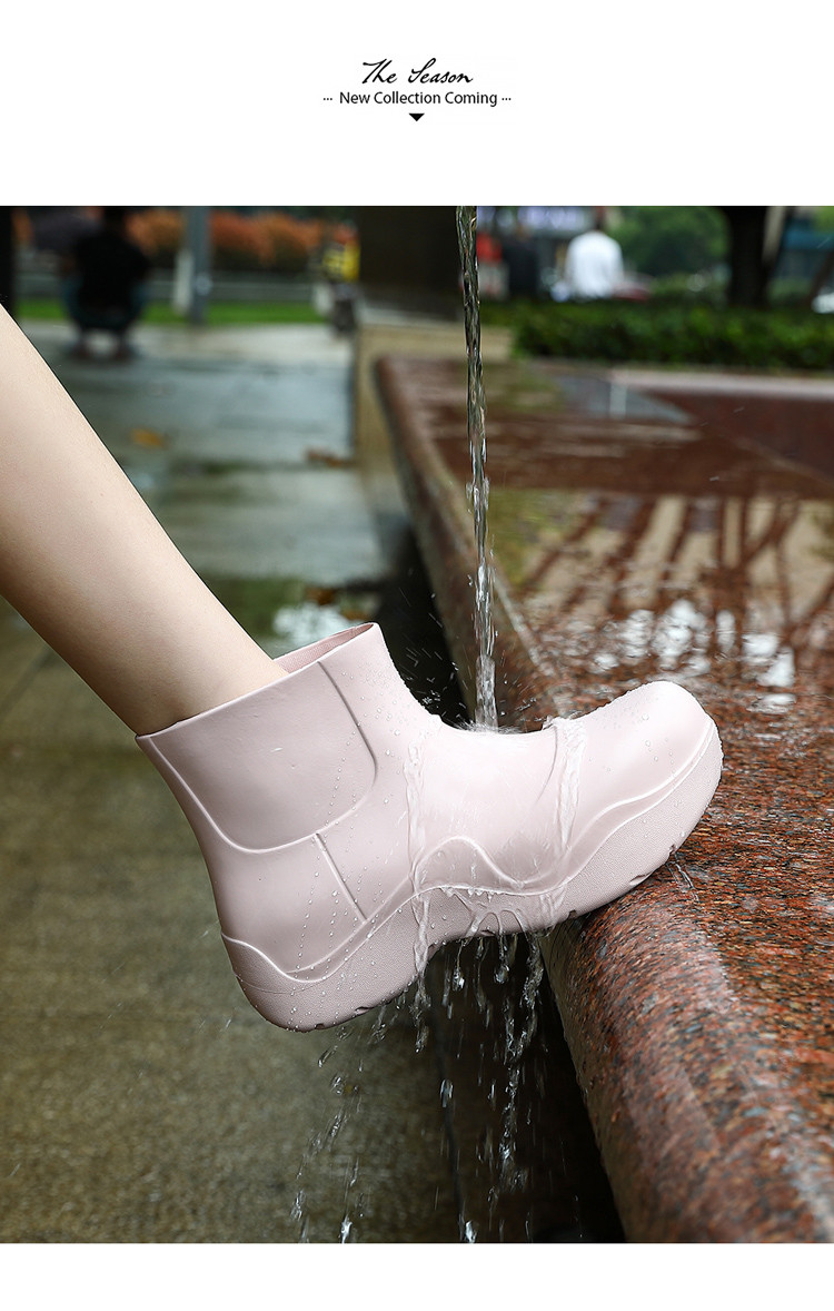 牛油果绿丑萌雨鞋女夏季水鞋夏天时尚低筒防水防滑踩水鞋洋气雨靴