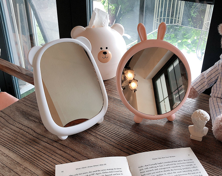 少女心桌面台式化妆镜网红ins风学生宿舍大号镜子便携公主梳妆镜