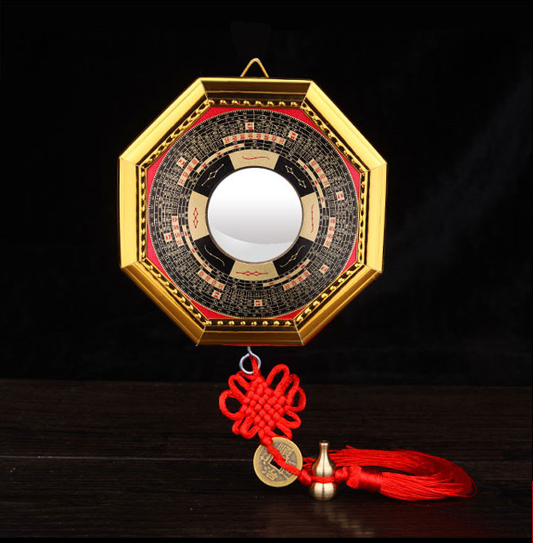八卦镜凸镜家用门口挂件凹镜九宫平面镜小凹面太极图摆件