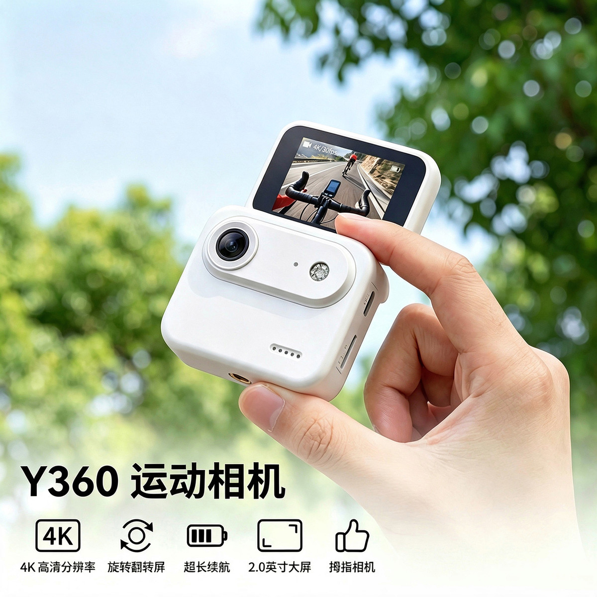 以诺 户外运动相机学生迷你拇指相机户外骑行手持相机vlog女摄像男