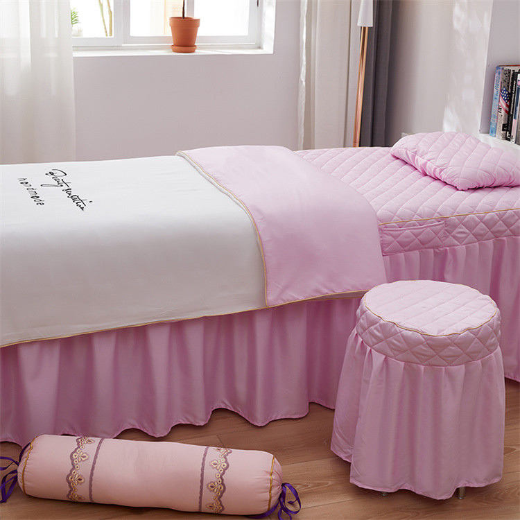 美容床罩五六件套高档奢华欧式美容院按摩床套纯色四季通用