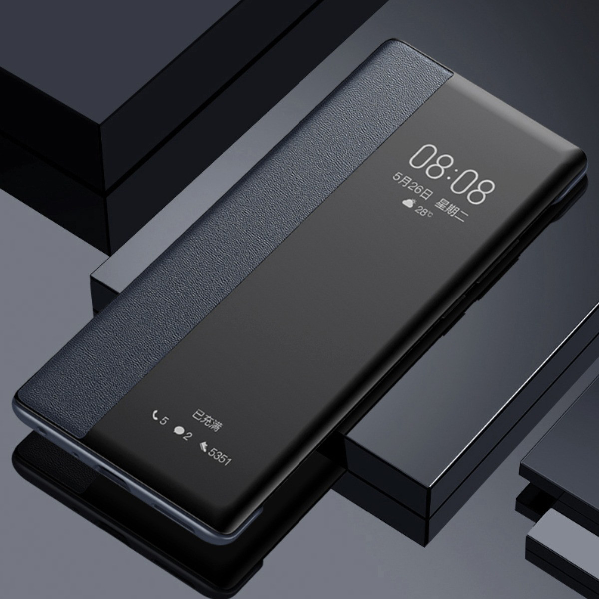 AIKS 适用华为mate70手机壳Mate60Pro+翻盖视窗皮套全包防摔保护套