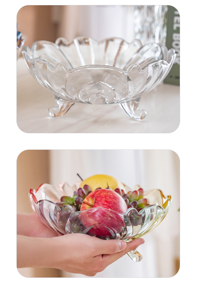 水果盘创意欧式玻璃糖果盆大号现代客厅家用水晶茶几零食网红果篮