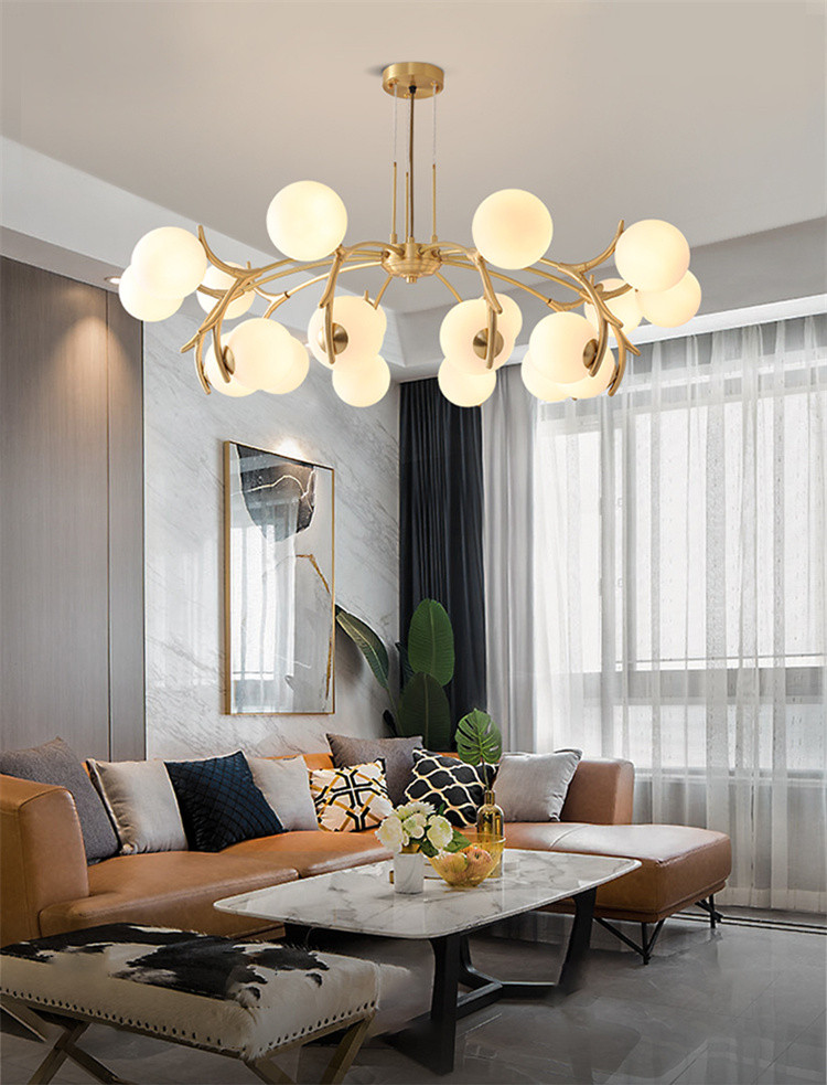 北欧吊灯现代简约客厅灯创意魔豆分子灯轻奢风格餐厅卧室大气灯具