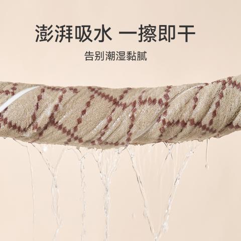 洁丽雅 精梳新疆棉毛巾厚款吸水不易掉毛家用菱形格面巾全棉柔软洗脸巾 图片 4