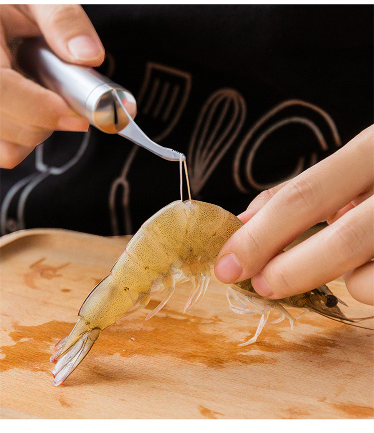 虾线剔除刀去虾线神器开虾背挑虾线刀304不锈钢厨房多功能剥虾肠