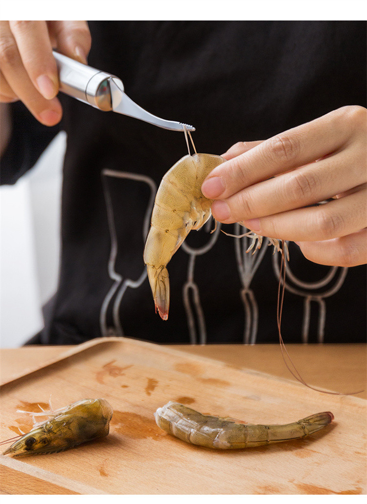 虾线剔除刀去虾线神器开虾背挑虾线刀304不锈钢厨房多功能剥虾肠