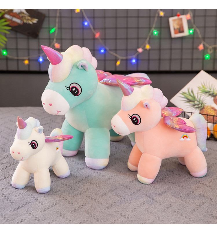 可爱彩虹独角兽公仔网红小马宝宝毛绒玩具玩偶娃娃生日礼物送女生