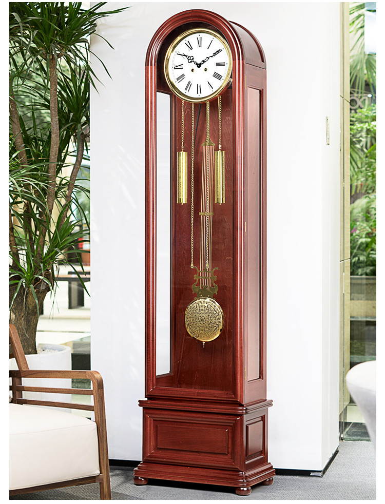 汉时落地钟欧式实木复古座钟客厅报时立钟德国赫姆勒机械钟hg209