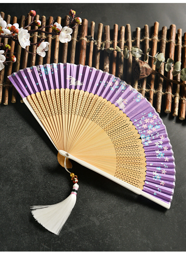 古风扇子折扇女式汉服复古风素雅和风百搭风格礼物摄影表演装饰