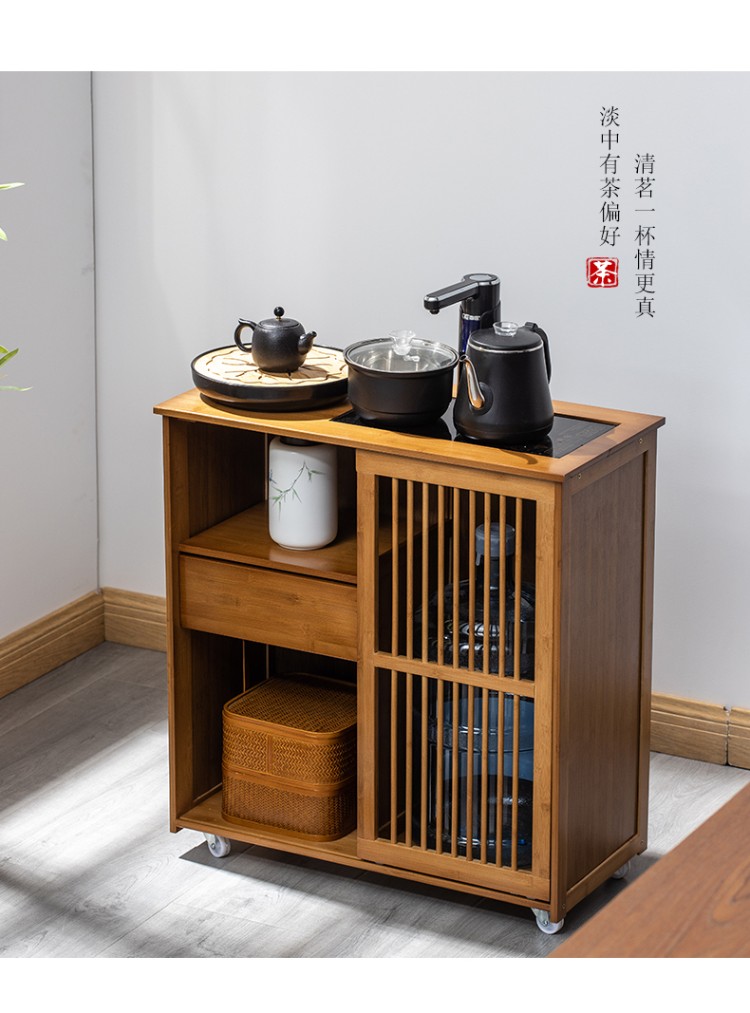 移动茶水柜家用小茶台烧水泡茶一体办公室茶边柜茶具茶叶收纳柜子