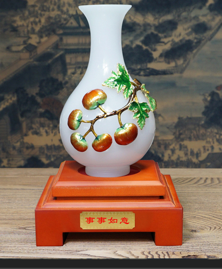 中秋礼品琉璃玉葫芦花瓶摆件工艺品乔迁结婚生日礼物商务办公摆饰