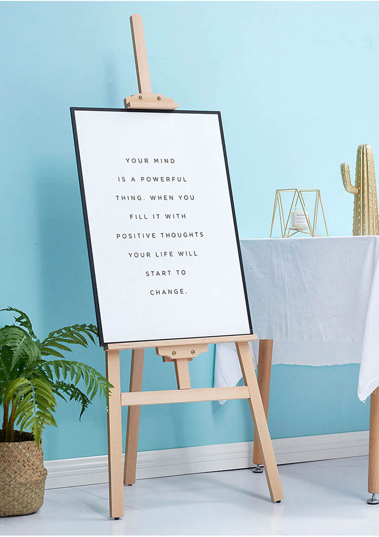 画架展架木质立式pop木头落地式婚礼海报三角黑板木架kt板展架